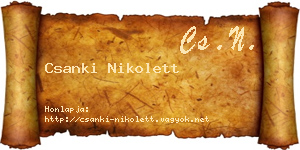 Csanki Nikolett névjegykártya